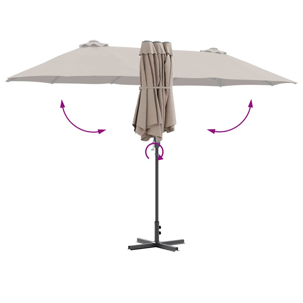 Gartenparasol Taupe 370 x 197 x 239 cm