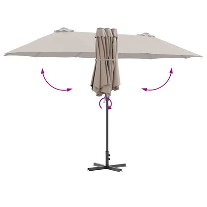 Gartenparasol Taupe 370 x 197 x 239 cm