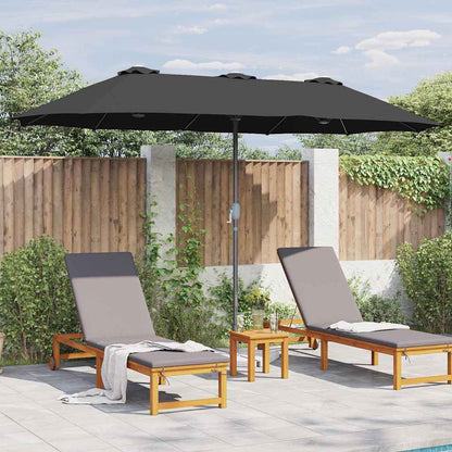 Gartenparasol Schwarz 370 x 197 x 239 cm