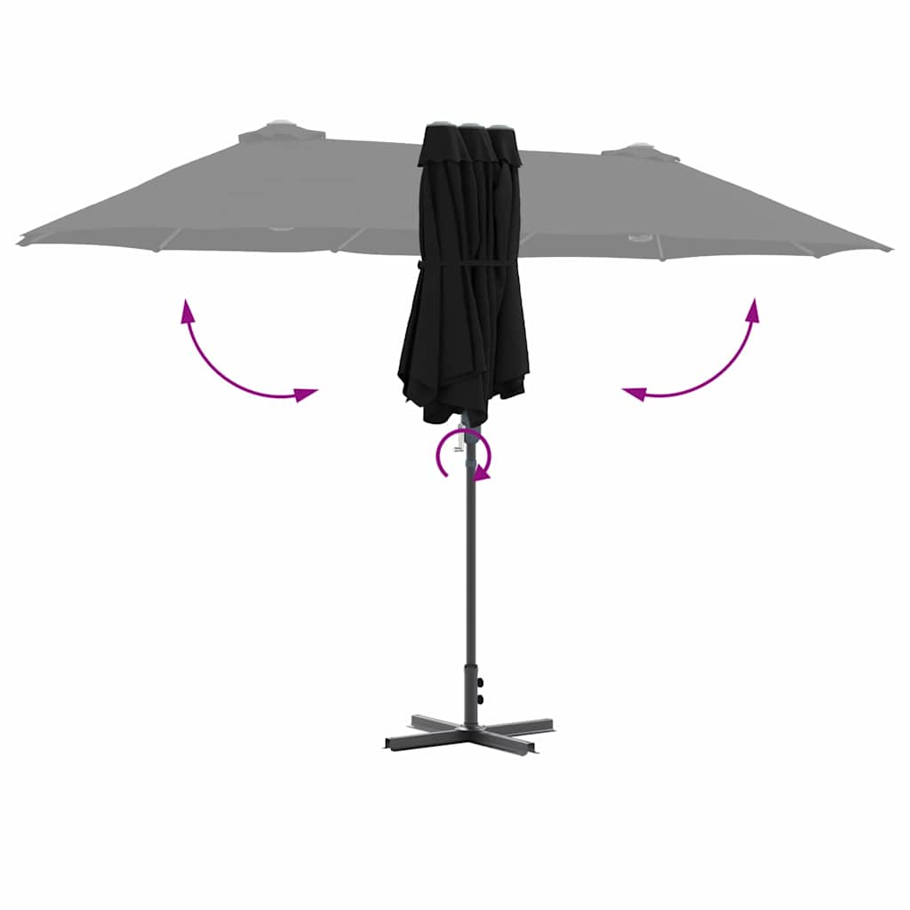 Gartenparasol Schwarz 370 x 197 x 239 cm
