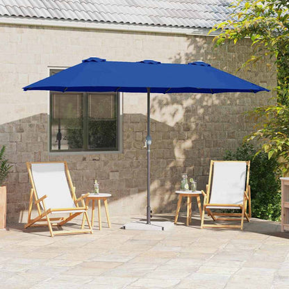 Gartenparasol Blau 370 x 197 x 239 cm Pulverbeschichteter Stahl