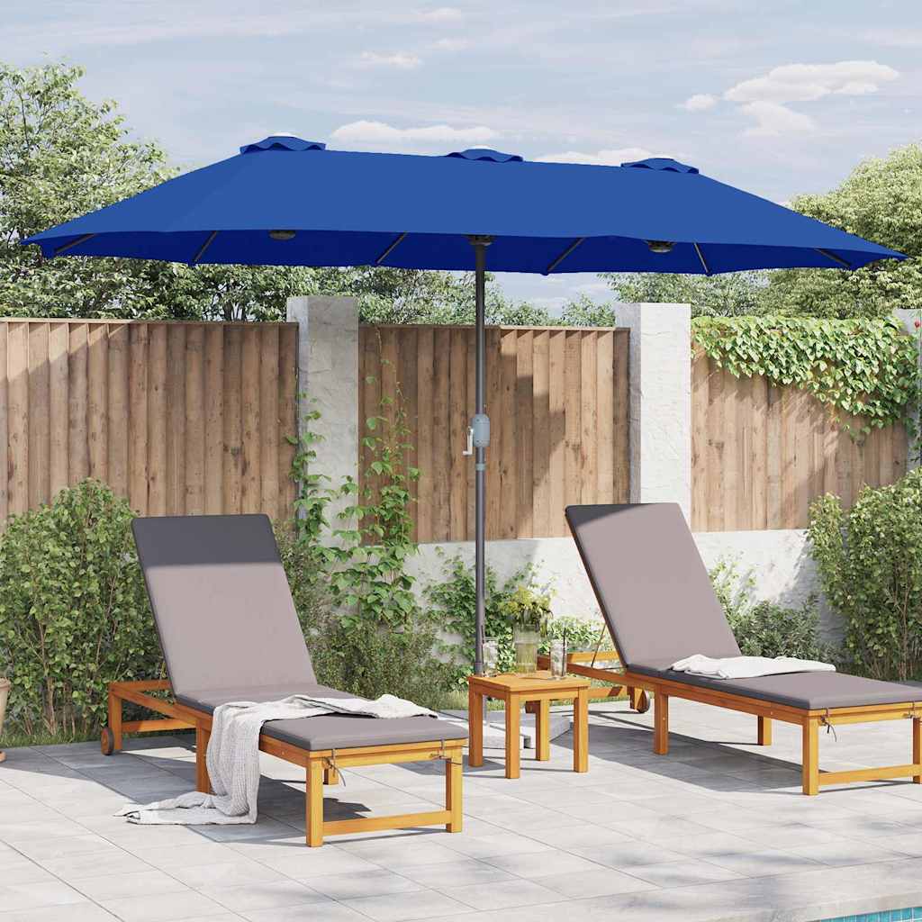 Gartenparasol Blau 370 x 197 x 239 cm Pulverbeschichteter Stahl