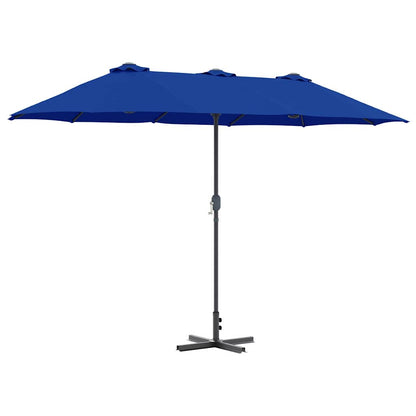 Gartenparasol Blau 370 x 197 x 239 cm Pulverbeschichteter Stahl