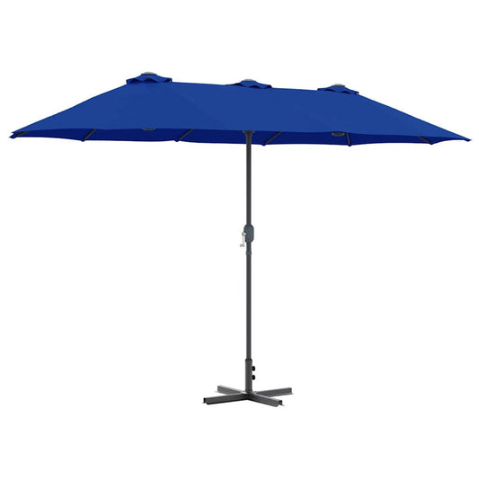Gartenparasol Blau 370 x 197 x 239 cm Pulverbeschichteter Stahl