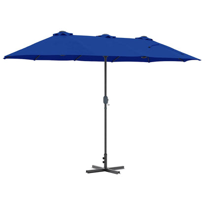 Gartenparasol Blau 370 x 197 x 239 cm Pulverbeschichteter Stahl