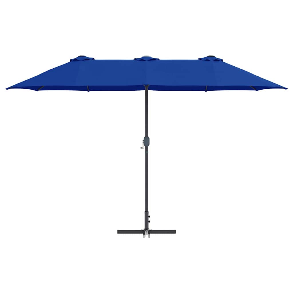 Gartenparasol Blau 370 x 197 x 239 cm Pulverbeschichteter Stahl