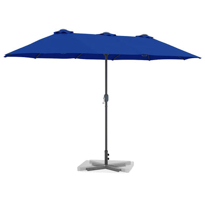 Gartenparasol Blau 370 x 197 x 239 cm Pulverbeschichteter Stahl