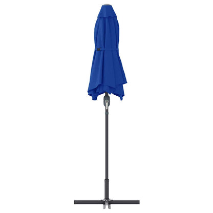 Gartenparasol Blau 370 x 197 x 239 cm Pulverbeschichteter Stahl