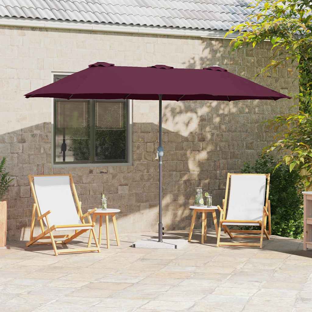 Gartenparasol Bordeauxrot 370 x 197 x 239 cm