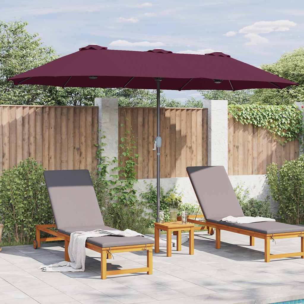 Gartenparasol Bordeauxrot 370 x 197 x 239 cm