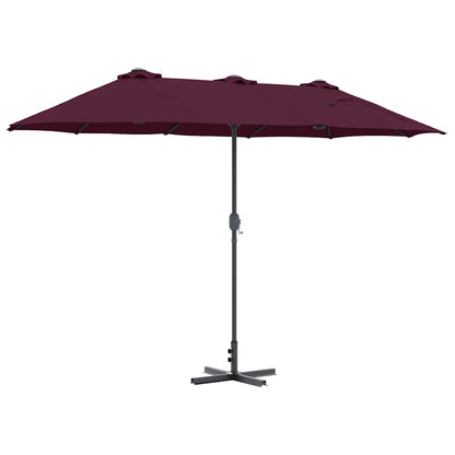 Gartenparasol Bordeauxrot 370 x 197 x 239 cm