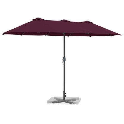 Gartenparasol Bordeauxrot 370 x 197 x 239 cm