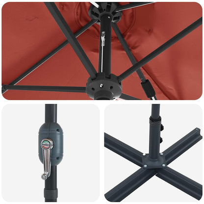 Gartenparasol Terrakotta 370 x 197 x 239 cm