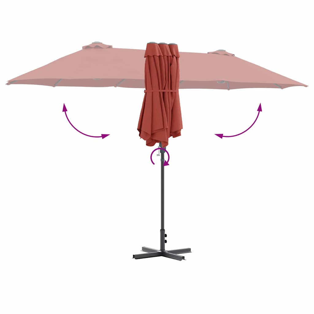 Gartenparasol Terrakotta 370 x 197 x 239 cm