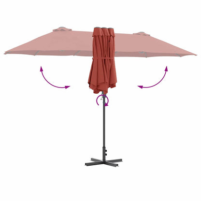 Gartenparasol Terrakotta 370 x 197 x 239 cm