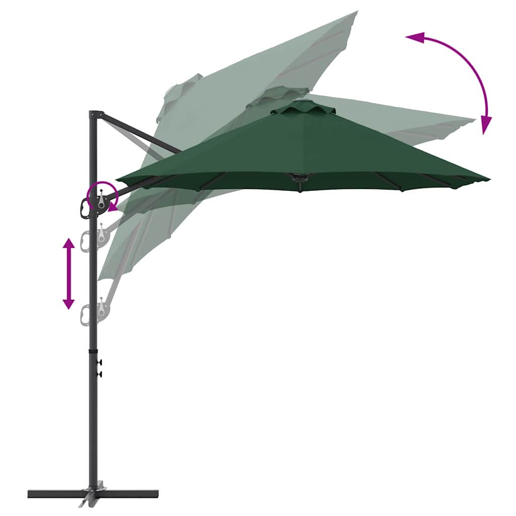 Garten-Kantilever-Pergola Grün 372 x 198 x 243 cm
