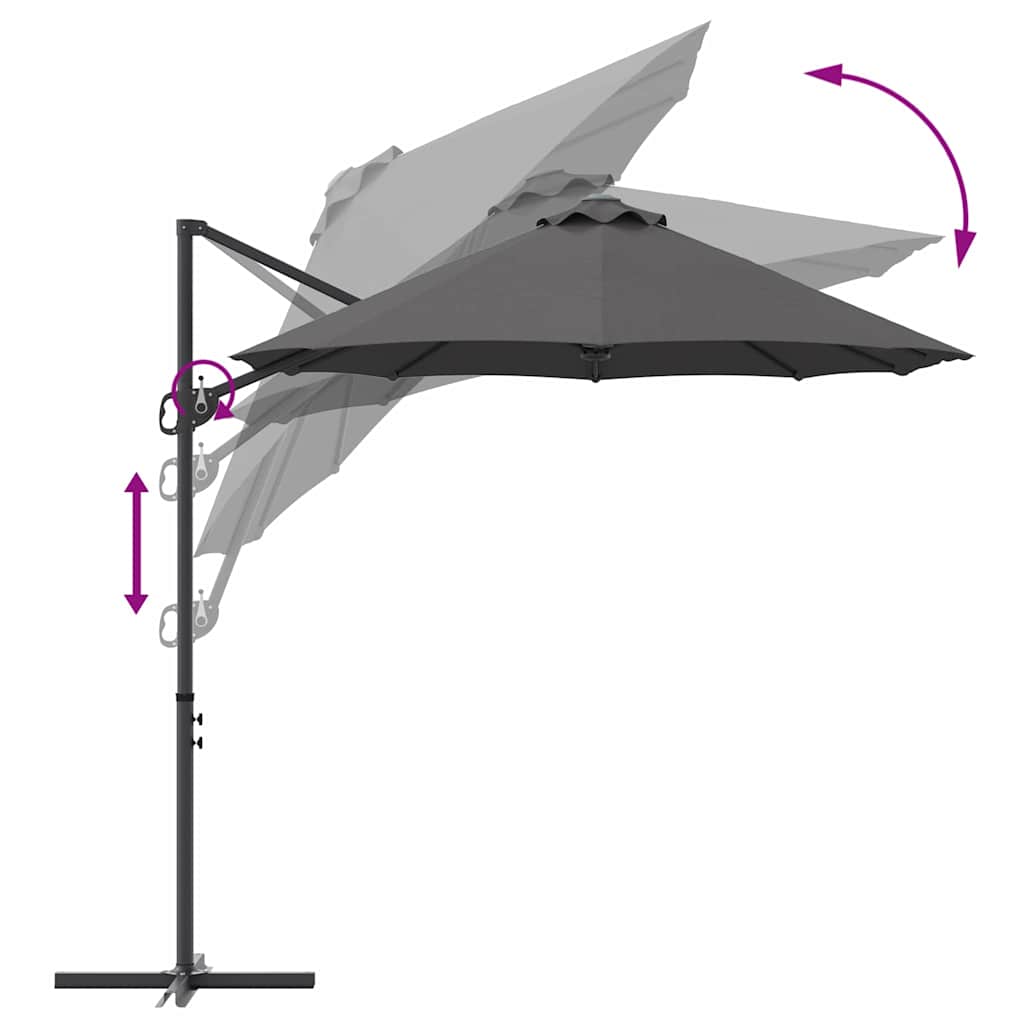 Garten-Kantilever-Pergola Anthrazit 372 x 198 x 243 cm