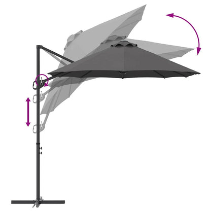 Garten-Kantilever-Pergola Anthrazit 372 x 198 x 243 cm
