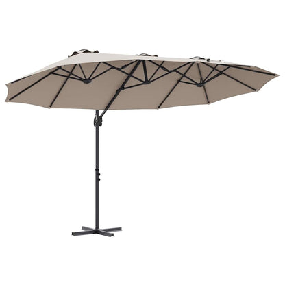 Garten-Kantilever-Pergola Taupe 372 x 198 x 243 cm