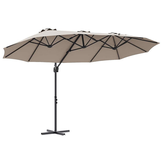 Garten-Kantilever-Pergola Taupe 372 x 198 x 243 cm