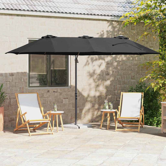 Garten-Kantilever-Pergola Schwarz 372 x 198 x 243 cm