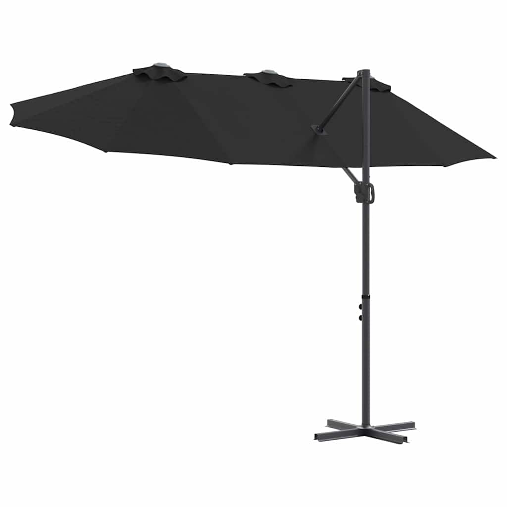 Garten-Kantilever-Pergola Schwarz 372 x 198 x 243 cm