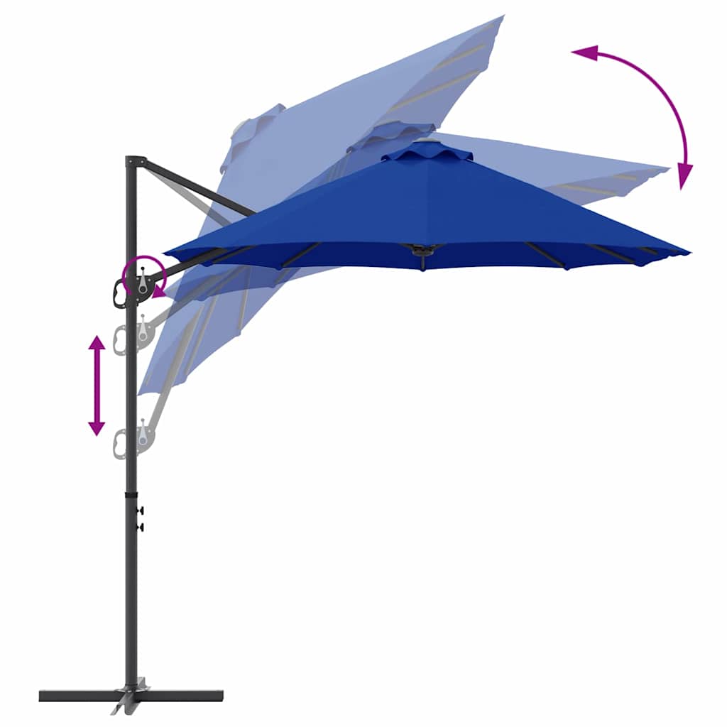 Garten-Kantilever-Pergola Azurblau 372 x 198 x 243 cm