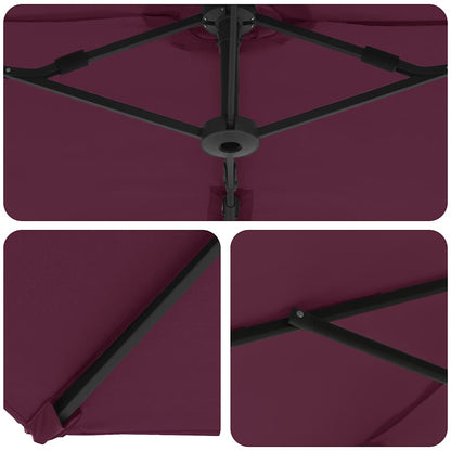 Garten-Kantilever-Pergola Bordeauxrot 372 x 198 x 243 cm
