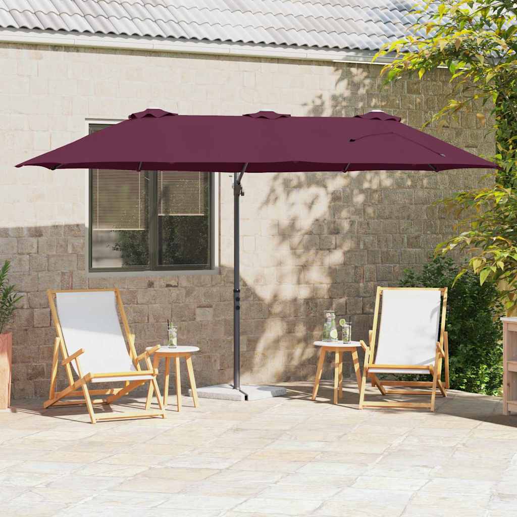 Garten-Kantilever-Pergola Bordeauxrot 372 x 198 x 243 cm
