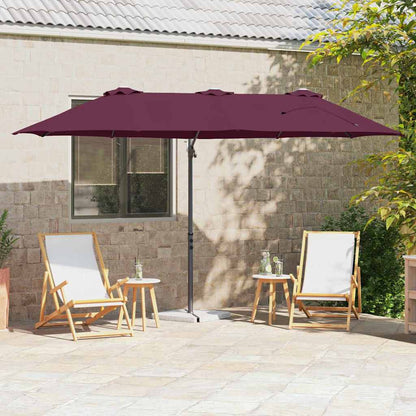 Garten-Kantilever-Pergola Bordeauxrot 372 x 198 x 243 cm