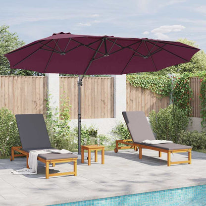 Garten-Kantilever-Pergola Bordeauxrot 372 x 198 x 243 cm