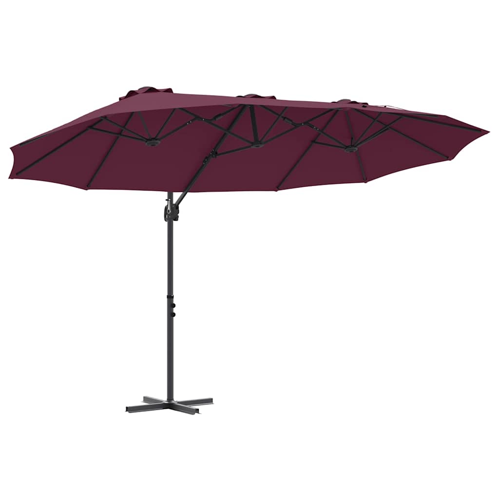Garten-Kantilever-Pergola Bordeauxrot 372 x 198 x 243 cm