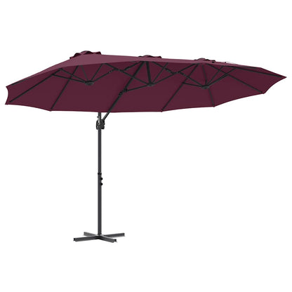 Garten-Kantilever-Pergola Bordeauxrot 372 x 198 x 243 cm
