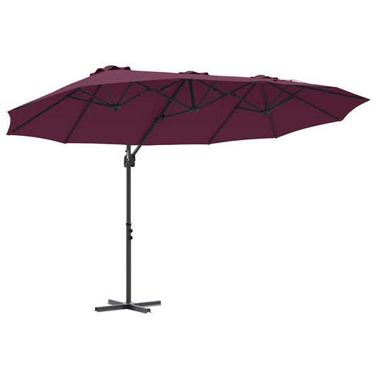 Garten-Kantilever-Pergola Bordeauxrot 372 x 198 x 243 cm