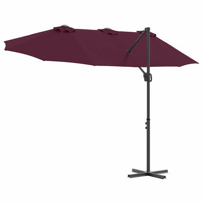 Garten-Kantilever-Pergola Bordeauxrot 372 x 198 x 243 cm