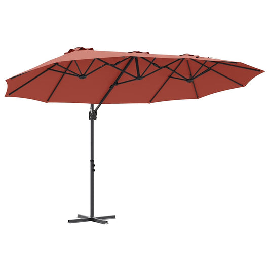 Garten-Kantilever-Pergola Terrakotta 372 x 198 x 243 cm