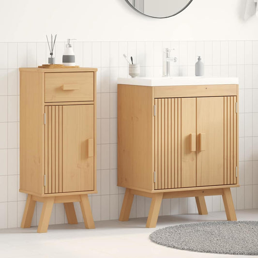 Badezimmermöbelset mit Speicher 2 pcs Braun 114 x 43 x 73.5 cm