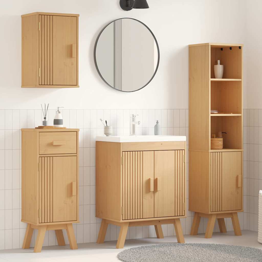 Badezimmermöbelset mit Speicher 4 pcs Braun 114 x 43 x 73.5 cm