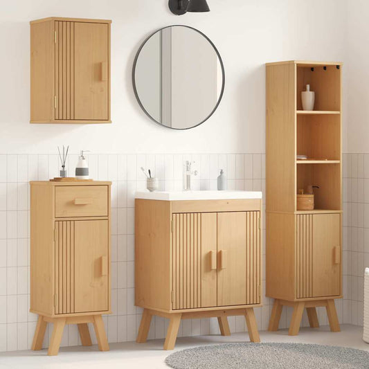 Badezimmermöbelset mit Speicher 4 pcs Braun 114 x 43 x 73.5 cm