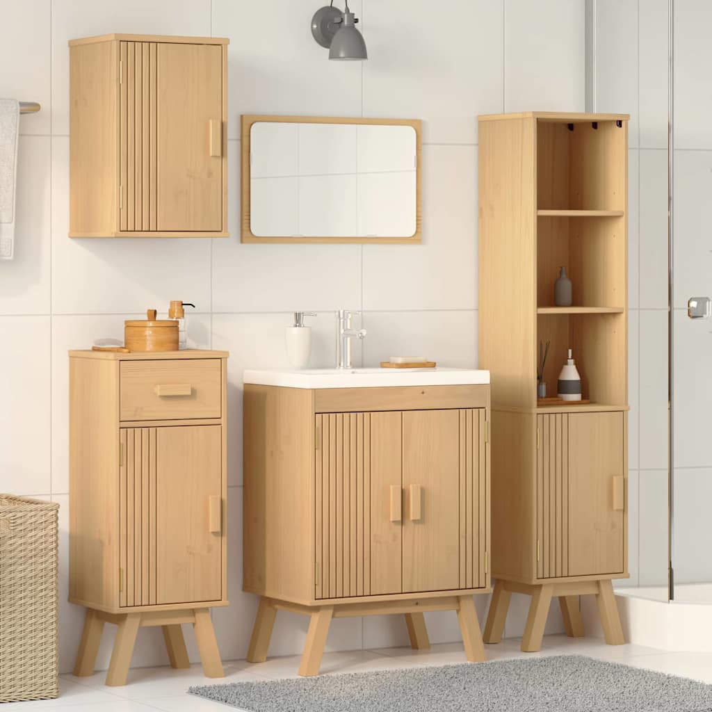 Badezimmermöbelset mit Speicher 4 pcs Braun 114 x 43 x 73.5 cm
