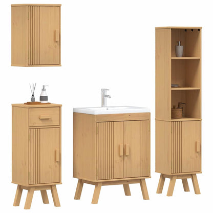 Badezimmermöbelset mit Speicher 4 pcs Braun 114 x 43 x 73.5 cm