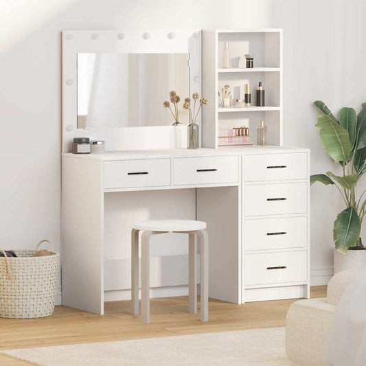 Schminktisch mit Regal Weiß 78,5 x 41 x 135 cm Holzwerkstoff