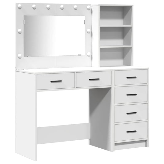 Schminktisch mit Regal Weiß 78,5 x 41 x 135 cm Holzwerkstoff