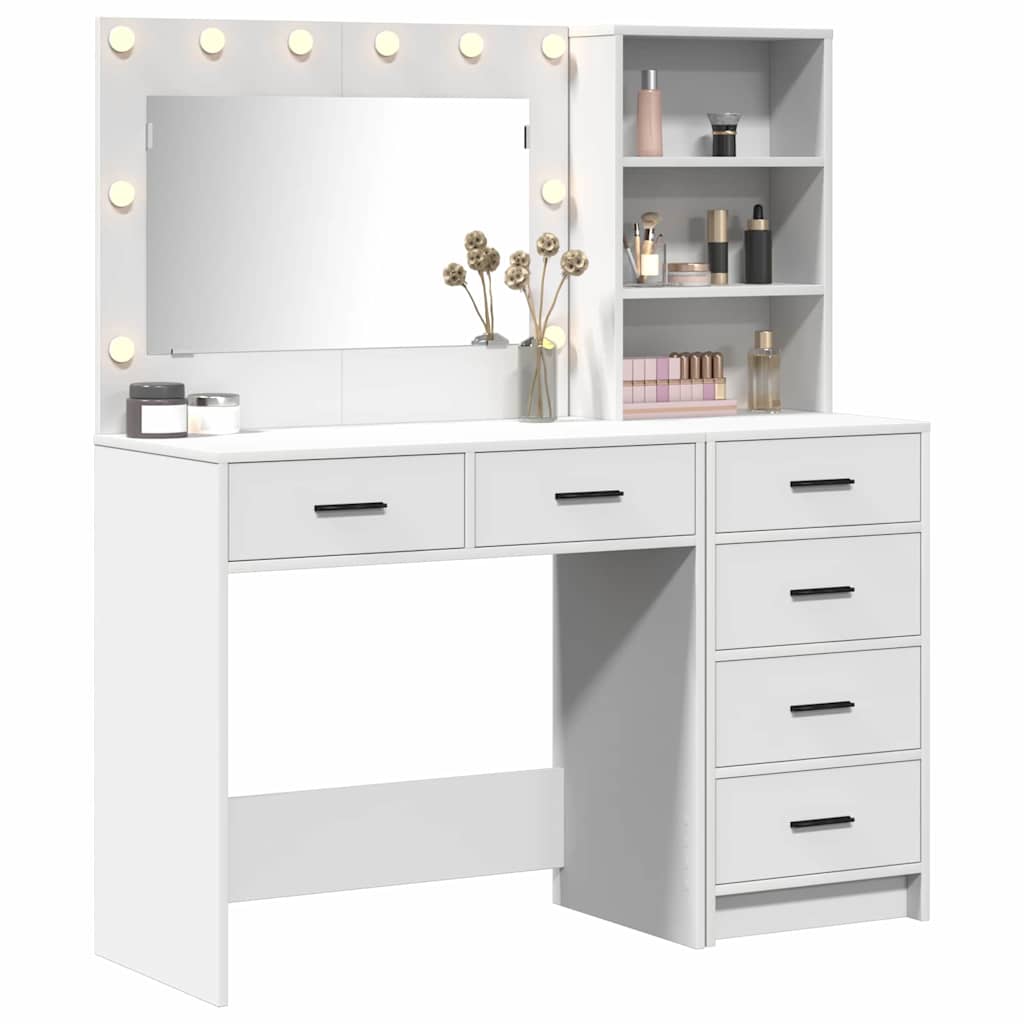Schminktisch mit Regal Weiß 78,5 x 41 x 135 cm Holzwerkstoff