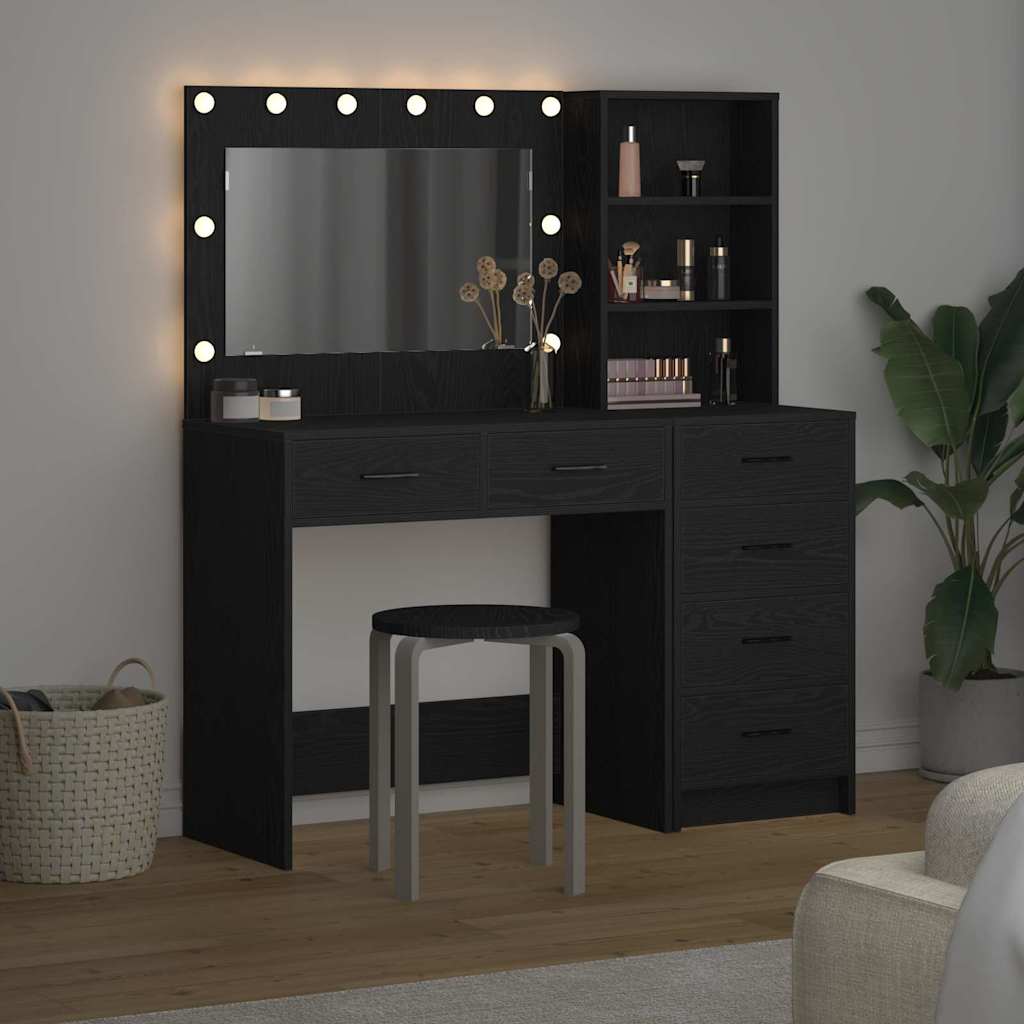 Schminktisch mit Regal Schwarz 78,5 x 41 x 135 cm Holzwerkstoff