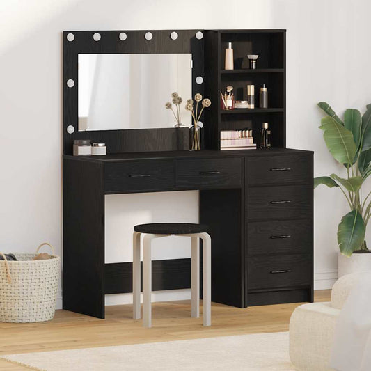 Schminktisch mit Regal Schwarz 78,5 x 41 x 135 cm Holzwerkstoff