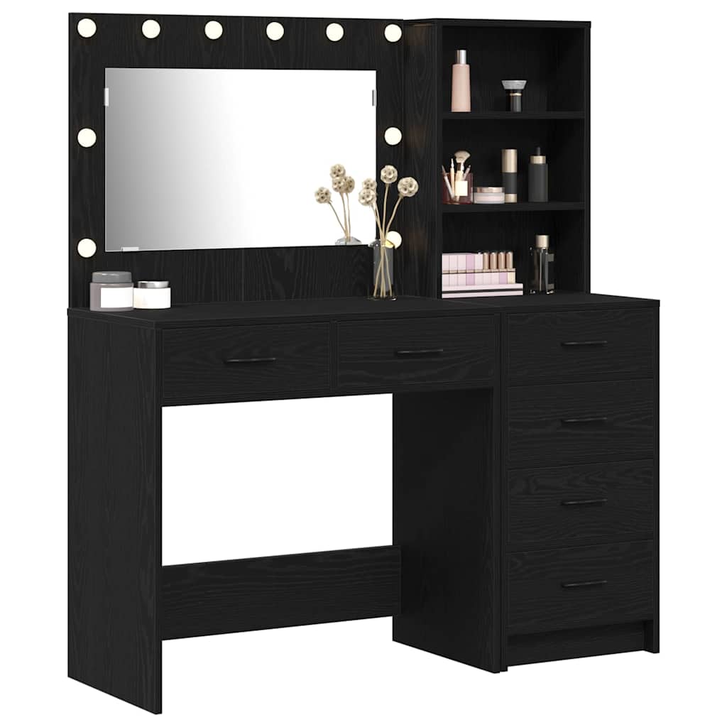 Schminktisch mit Regal Schwarz 78,5 x 41 x 135 cm Holzwerkstoff
