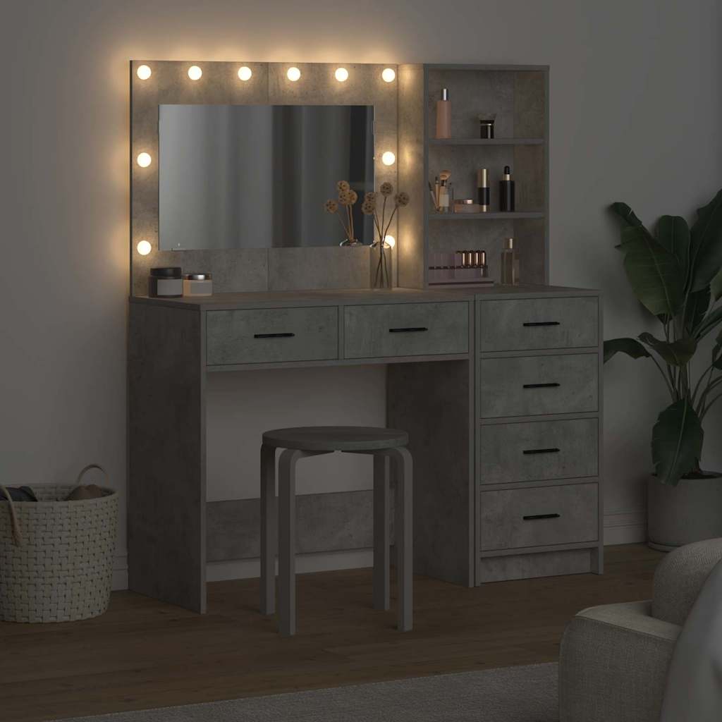 Schminktisch mit Regal Grau 78,5 x 41 x 135 cm Holzwerkstoff