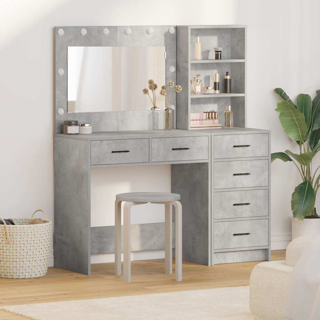 Schminktisch mit Regal Grau 78,5 x 41 x 135 cm Holzwerkstoff