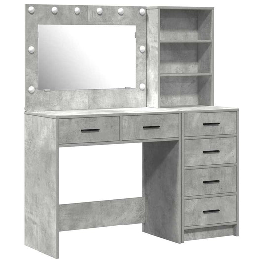 Schminktisch mit Regal Grau 78,5 x 41 x 135 cm Holzwerkstoff